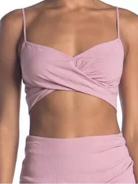 Free People Lilac Twist Front Cropped Tank